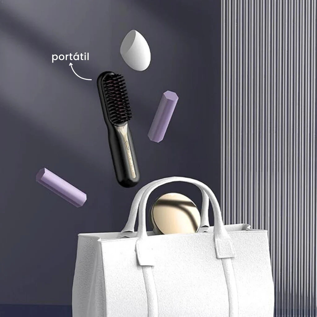 Cepillo Alisador Portátil | Liso 2x Más Rápido con Tecnología de Protección