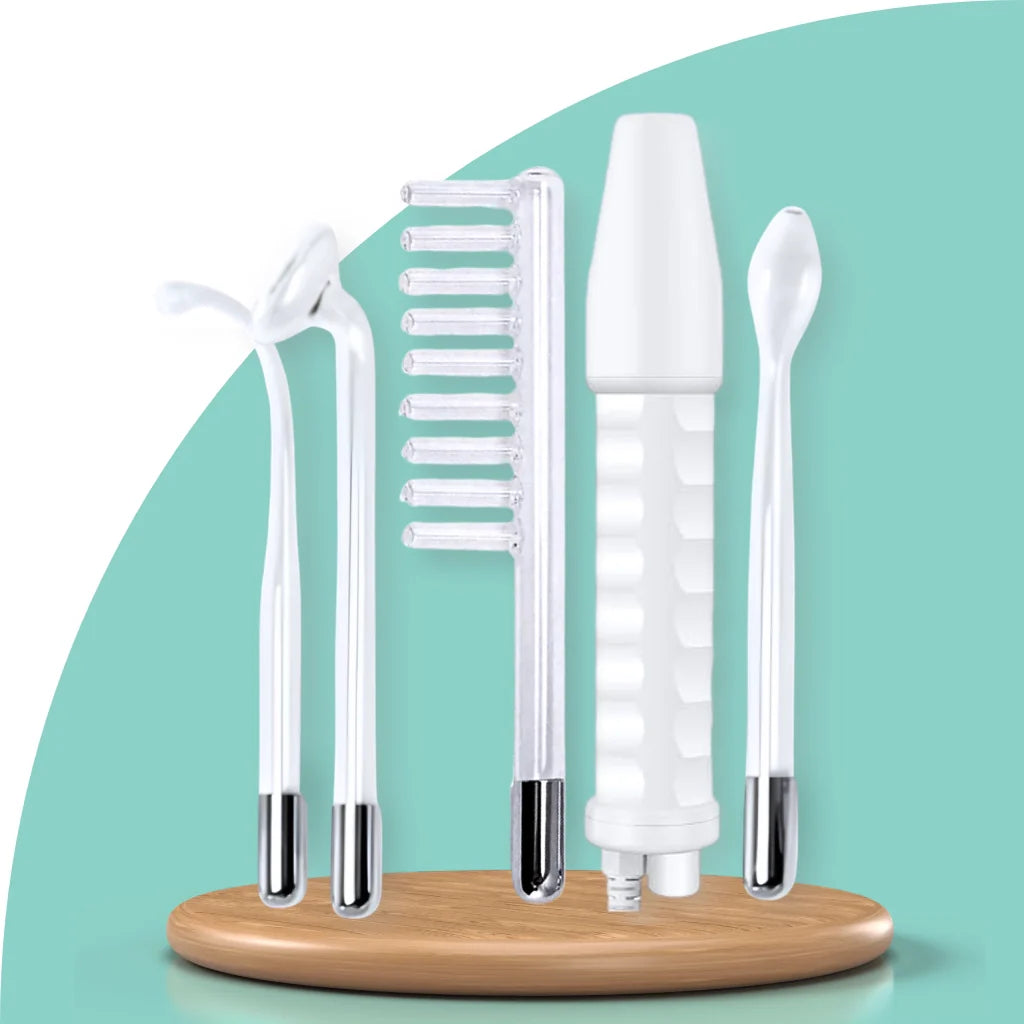Derma Capilar™: Aparato de Alta Frecuencia Profesional para Tratamiento Capilar y Facial con 4 Electrodos