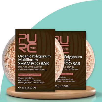 PurcPure Hair Brown: Shampoo en Barra para Oscurecer el Cabello Blanco