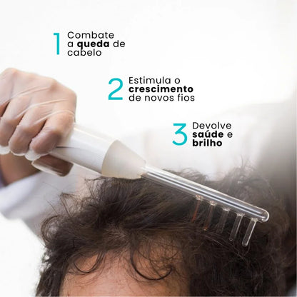 Derma Capilar™: Aparato de Alta Frecuencia Profesional para Tratamiento Capilar y Facial con 4 Electrodos