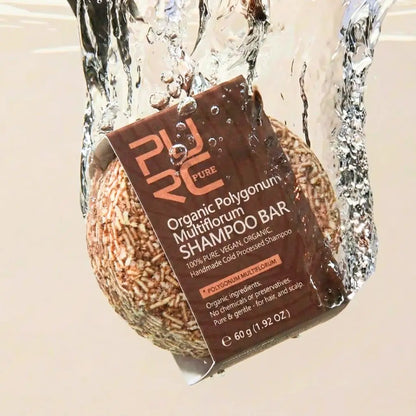 PurcPure Hair Brown: Shampoo en Barra para Oscurecer el Cabello Blanco