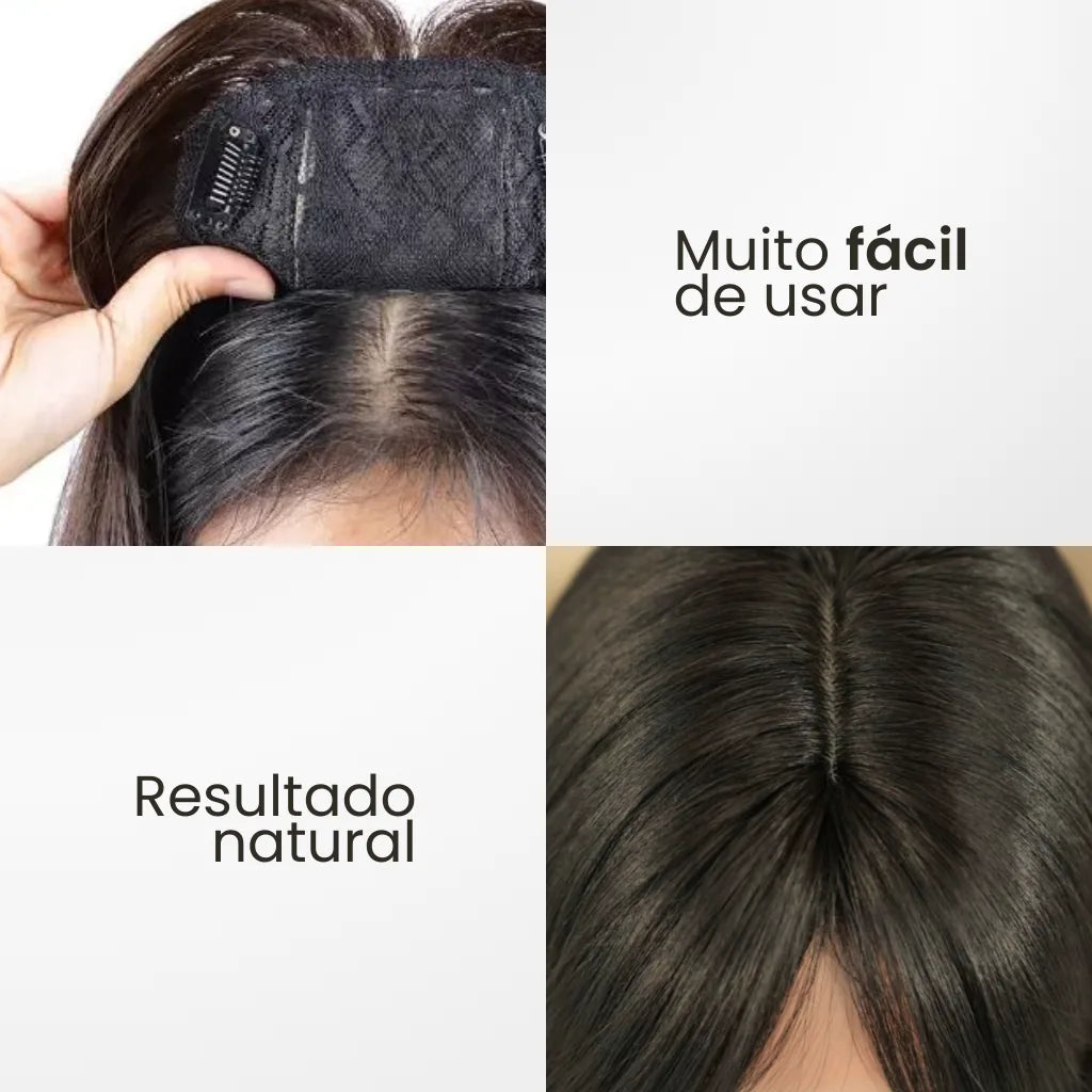 Top Closure - Tope de Cabello Natural con Flequillo 45cm | Para Alopecia y Fallas