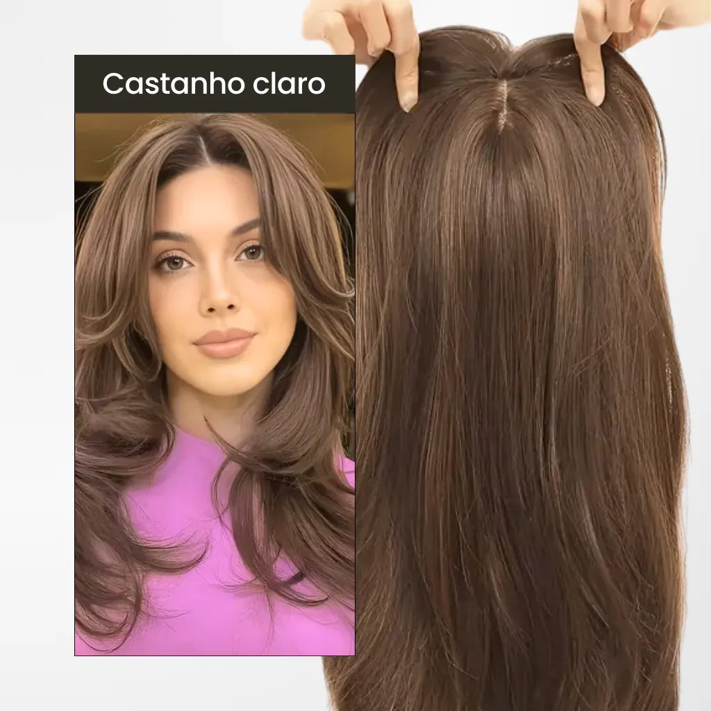 Top Closure - Tope de Cabello Natural con Flequillo 45cm | Para Alopecia y Fallas
