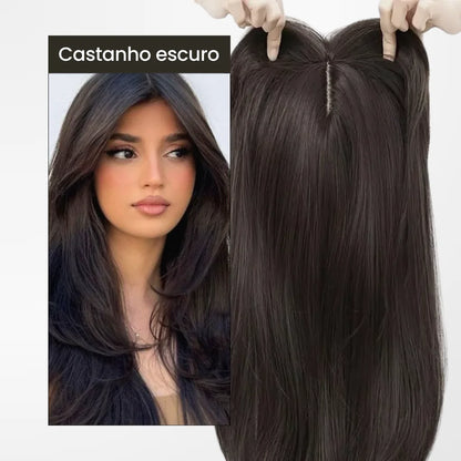 Top Closure - Tope de Cabello Natural con Flequillo 45cm | Para Alopecia y Fallas