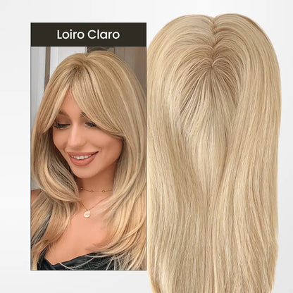 Top Closure - Tope de Cabello Natural con Flequillo 45cm | Para Alopecia y Fallas