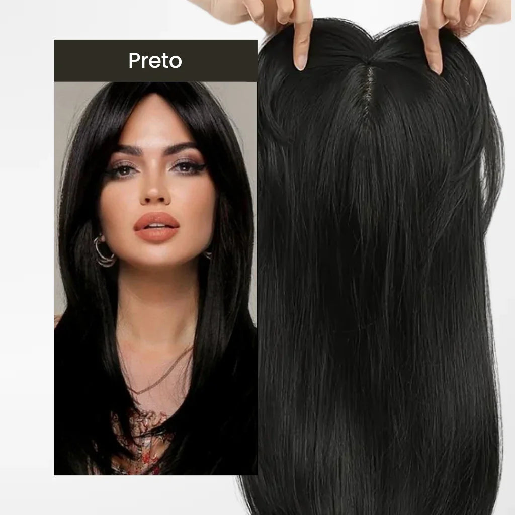 Top Closure - Tope de Cabello Natural con Flequillo 45cm | Para Alopecia y Fallas